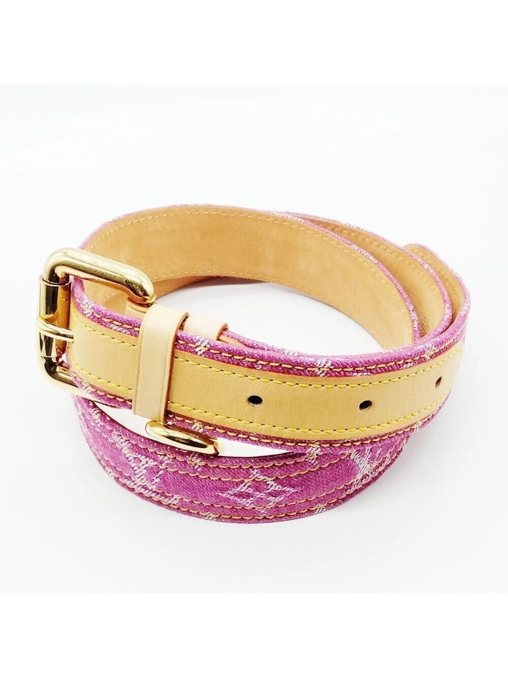 Louis Vuitton Belt Pinks Monogram Denim 500-060225